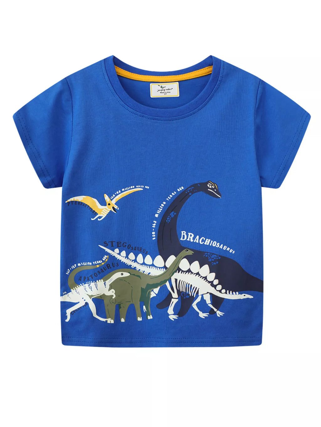 women's children's dinosaur print crew neck short sleeve t-shirt - product showcase