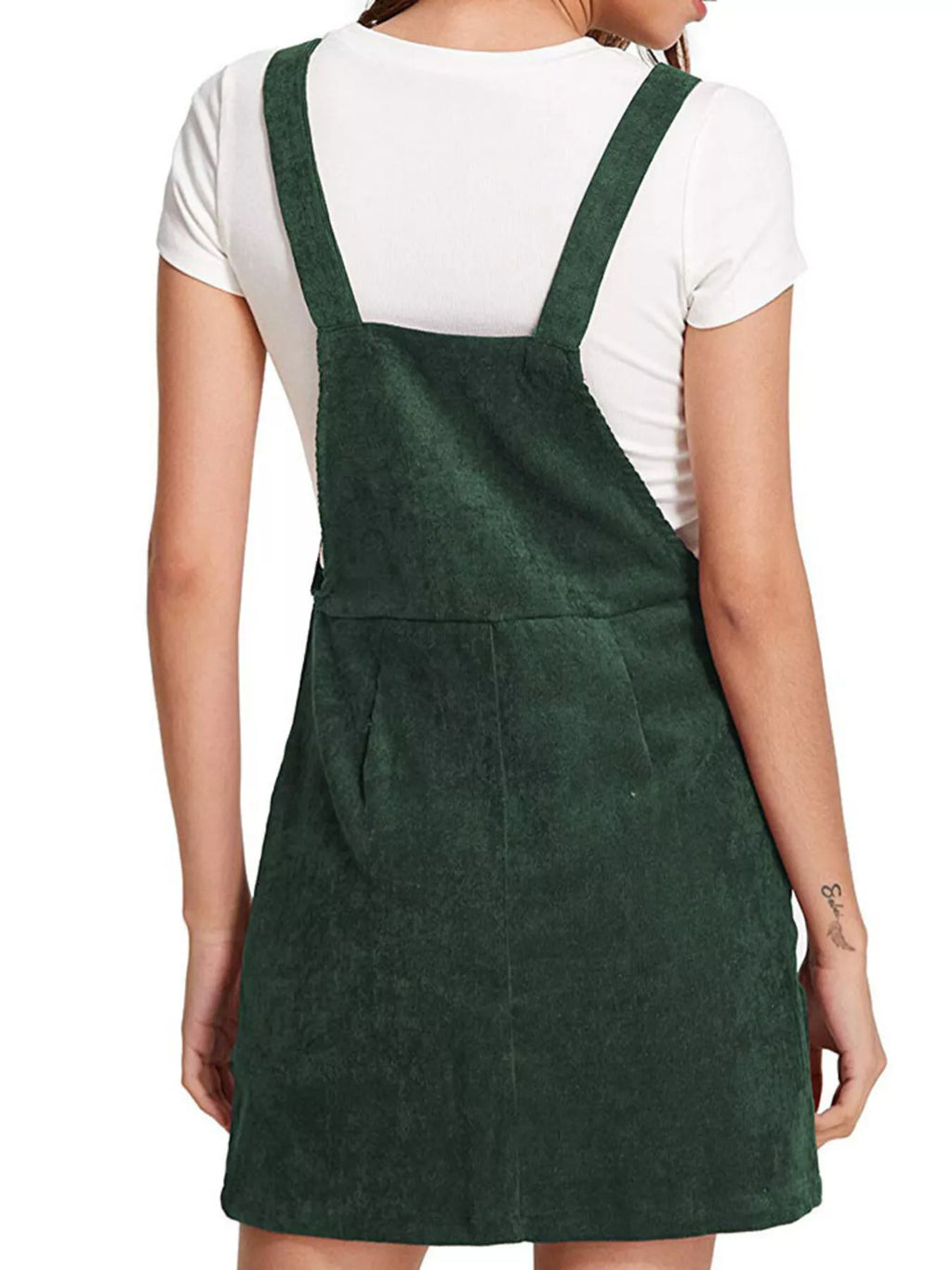 women's corduroy wide strap overall dress - product detail