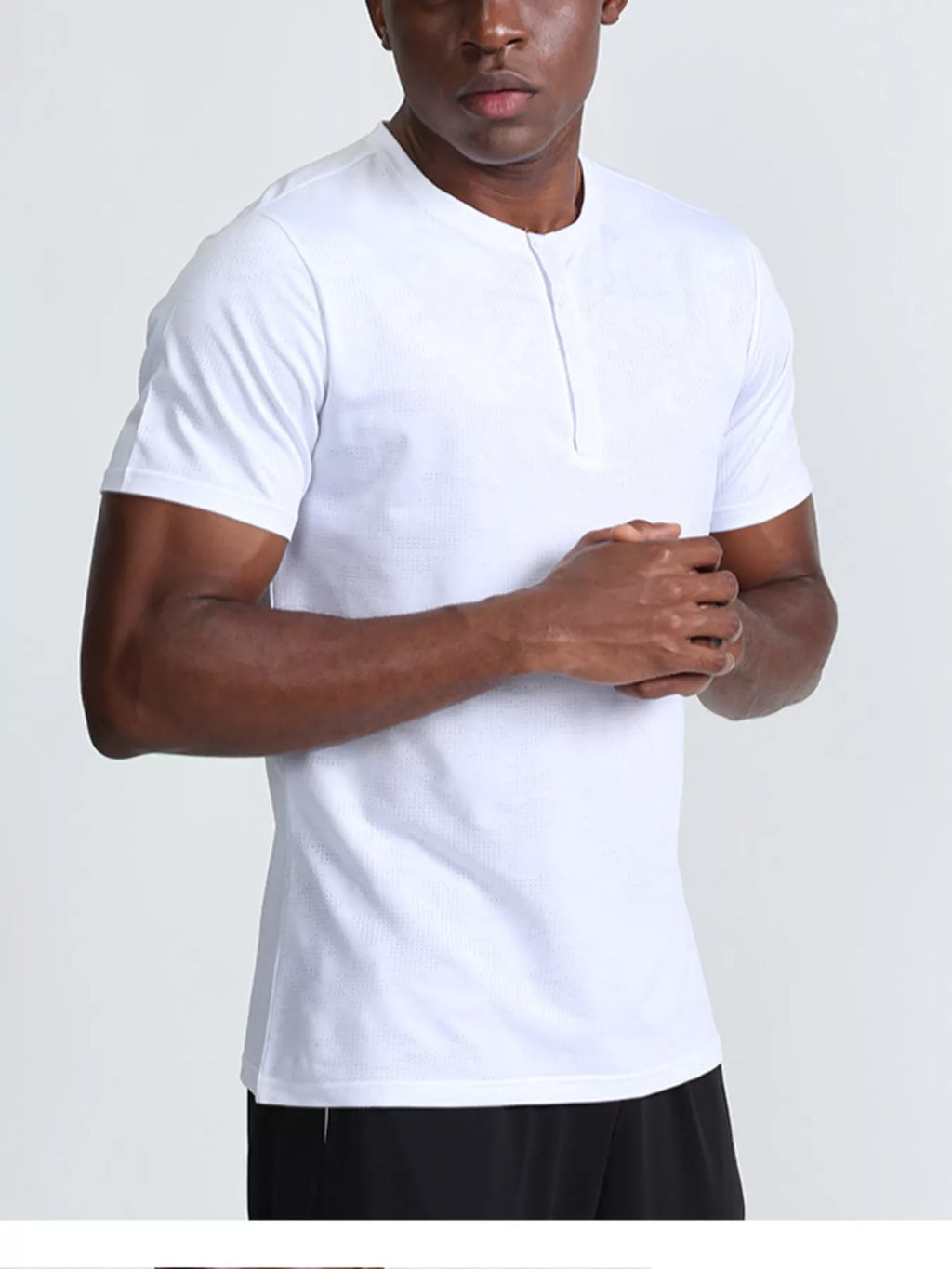 men's men's plus size lightweight henley active t-shirt - main product image