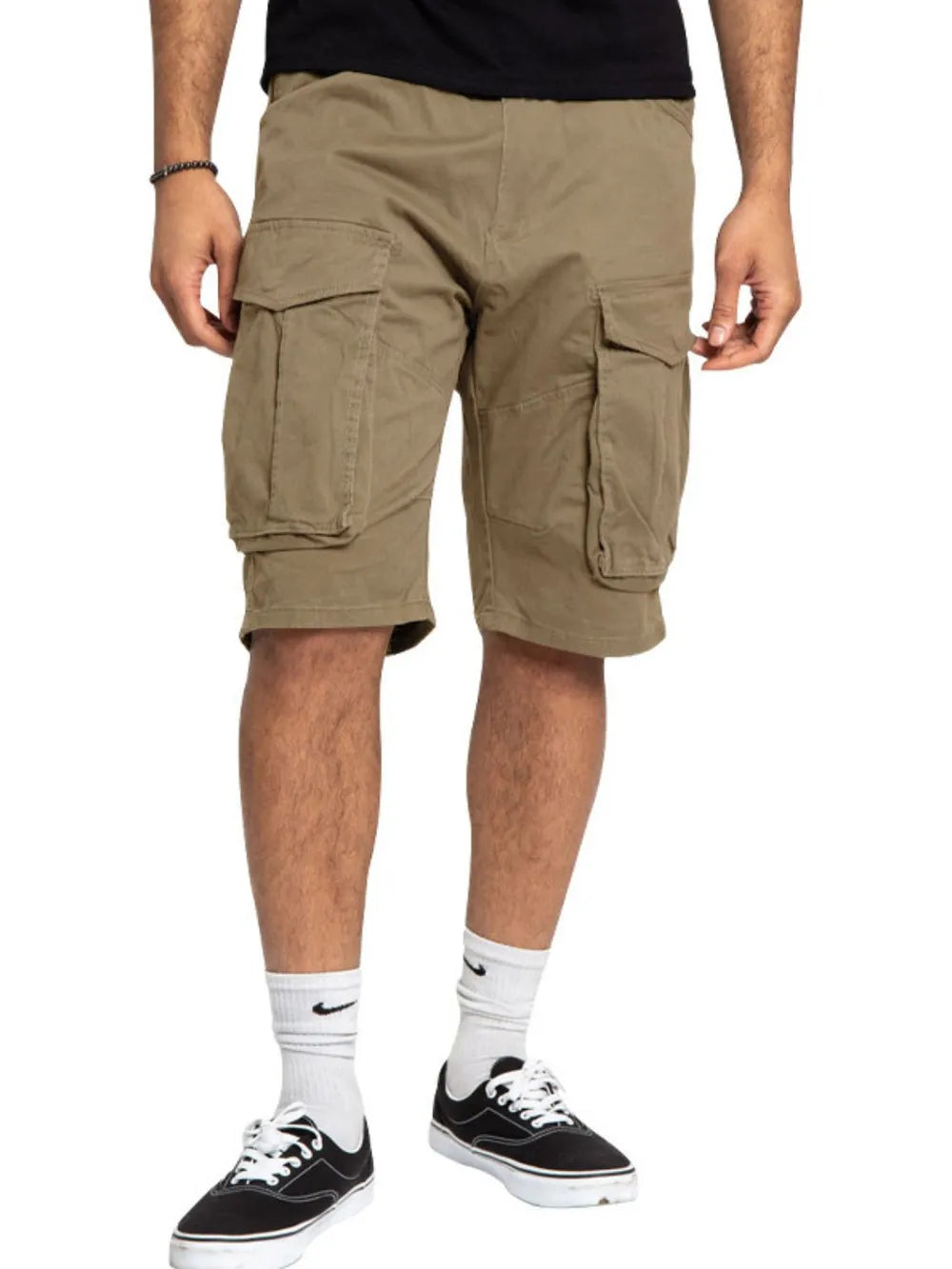 Men's Full Size Cargo Bermuda Shorts Plus Size Khaki