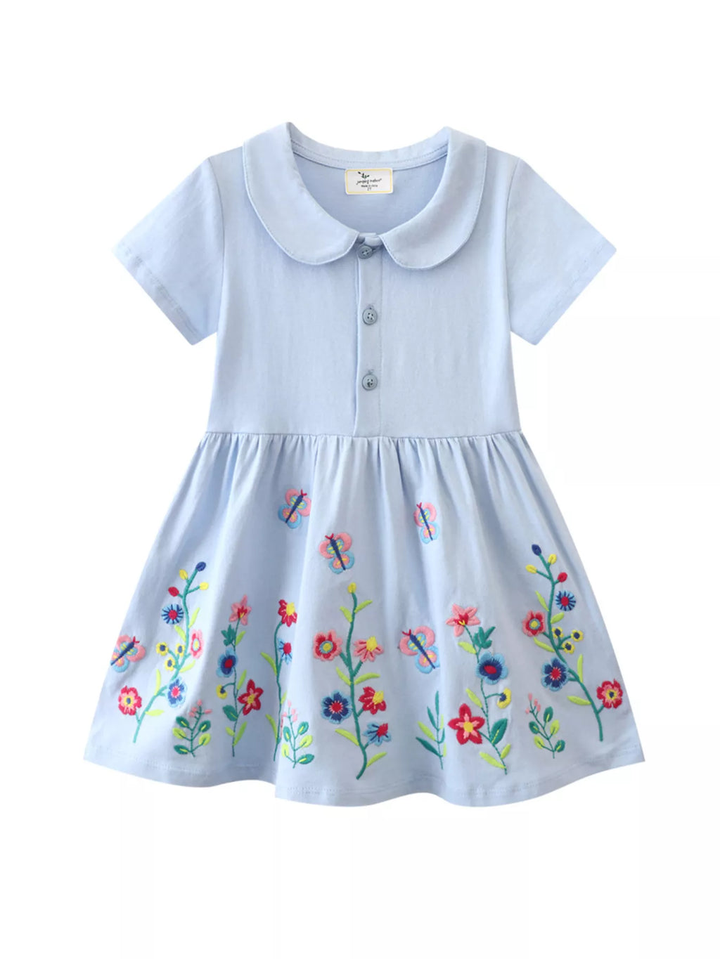 women's children's butterfly floral peter pan collar dress - product showcase
