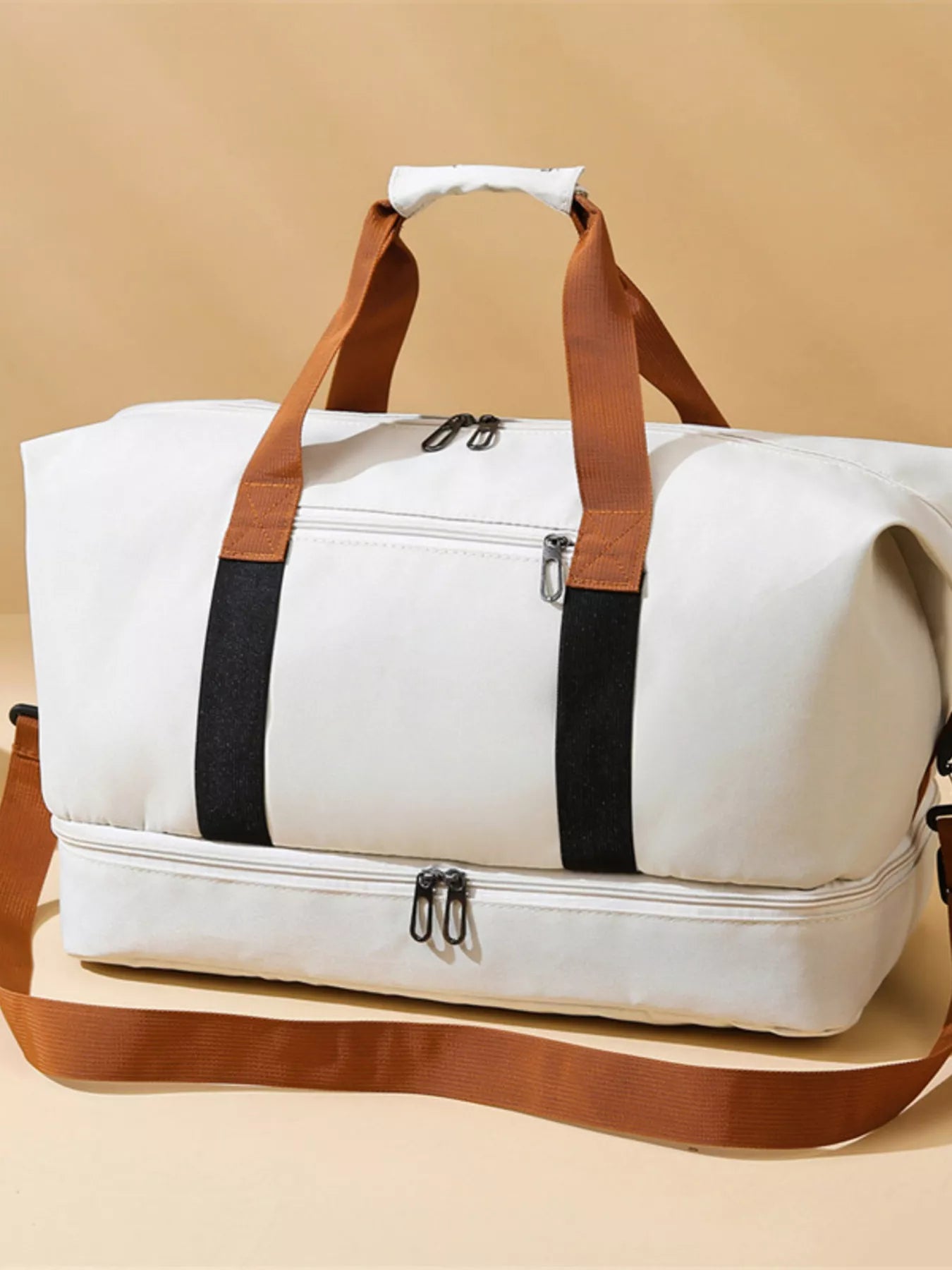 women's multifunctional waterproof travel duffel bag - front view