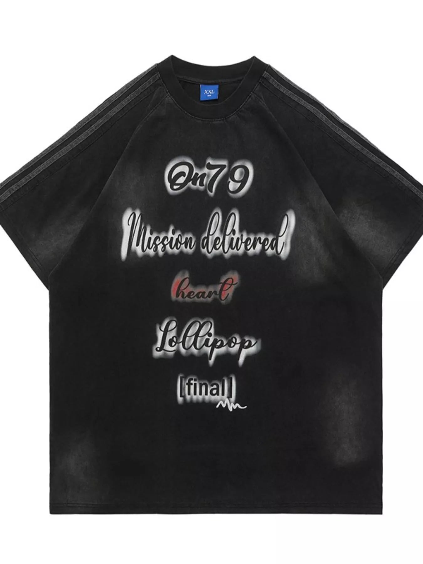 men's men's letter round neck oversized t-shirt - styling option