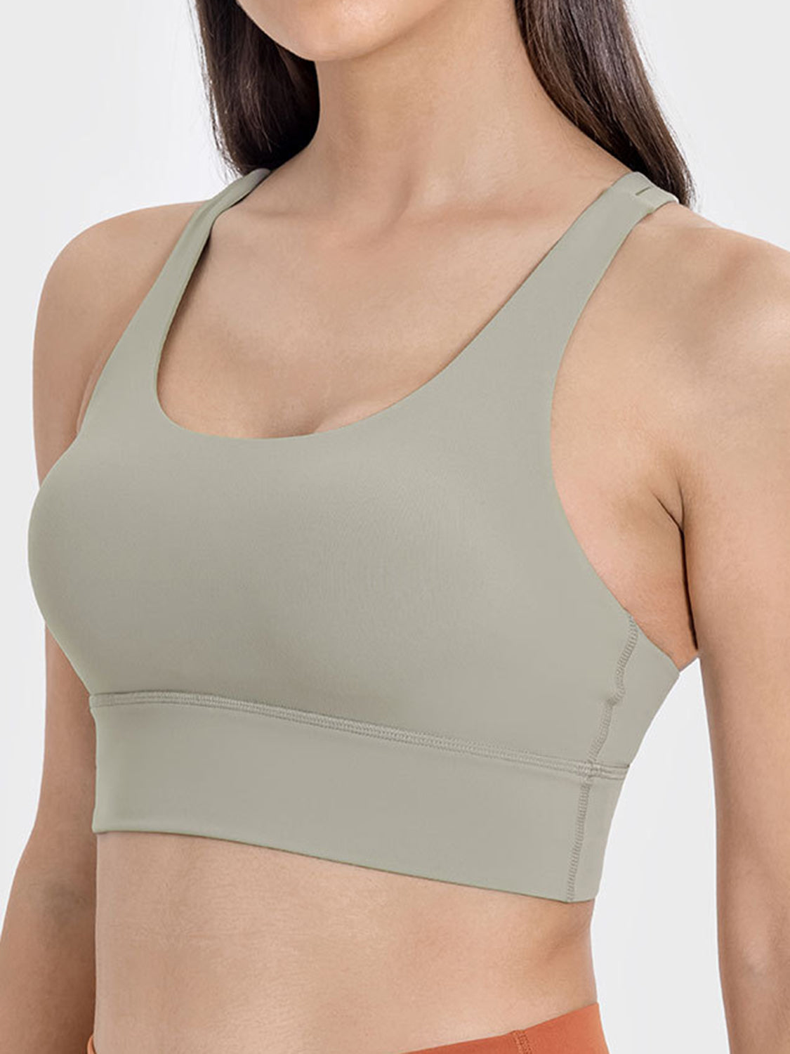 Millennia Crisscross Scoop Neck Active Tank Sage