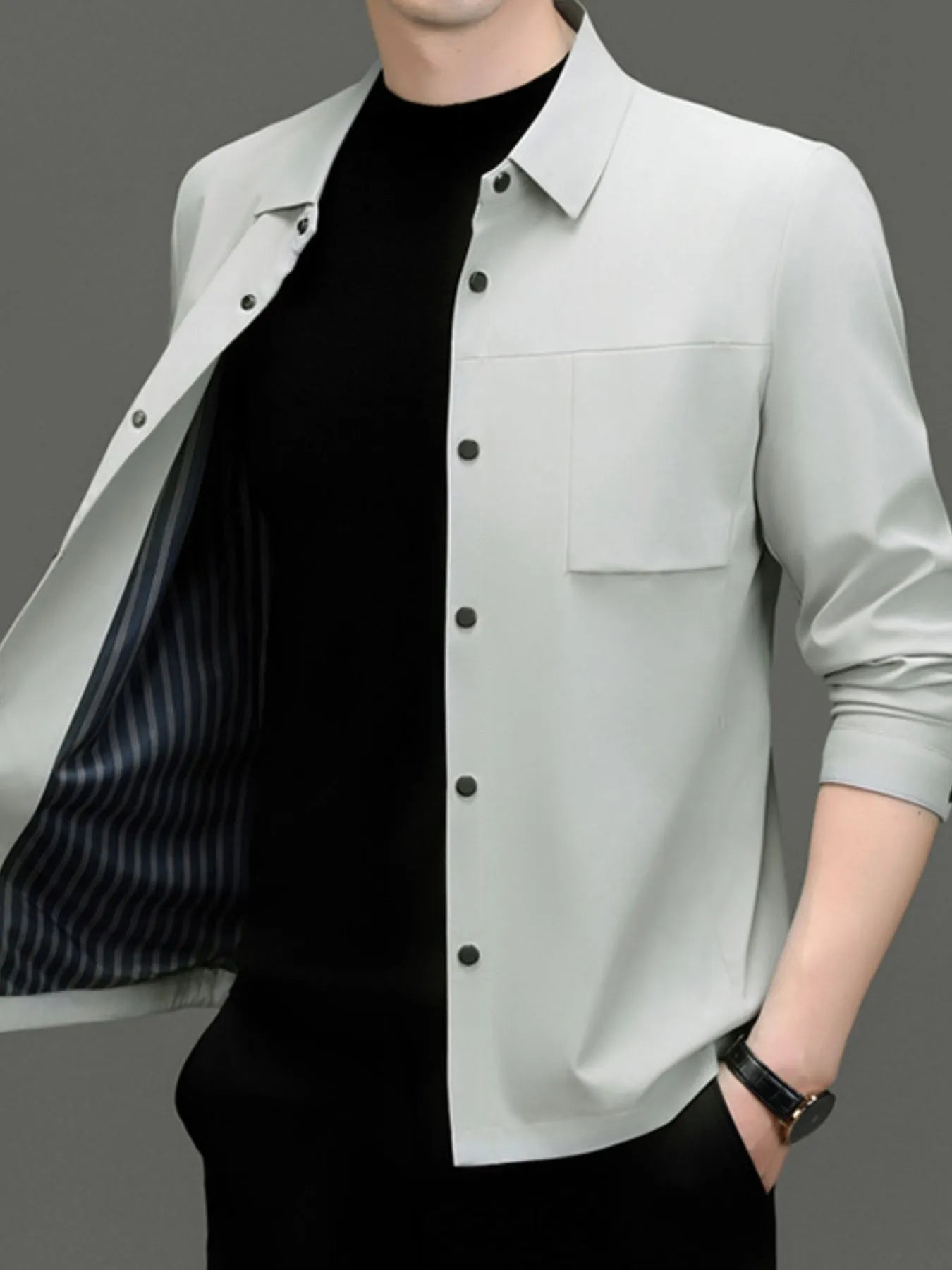 men’s quilted winter parka with shoulder detail