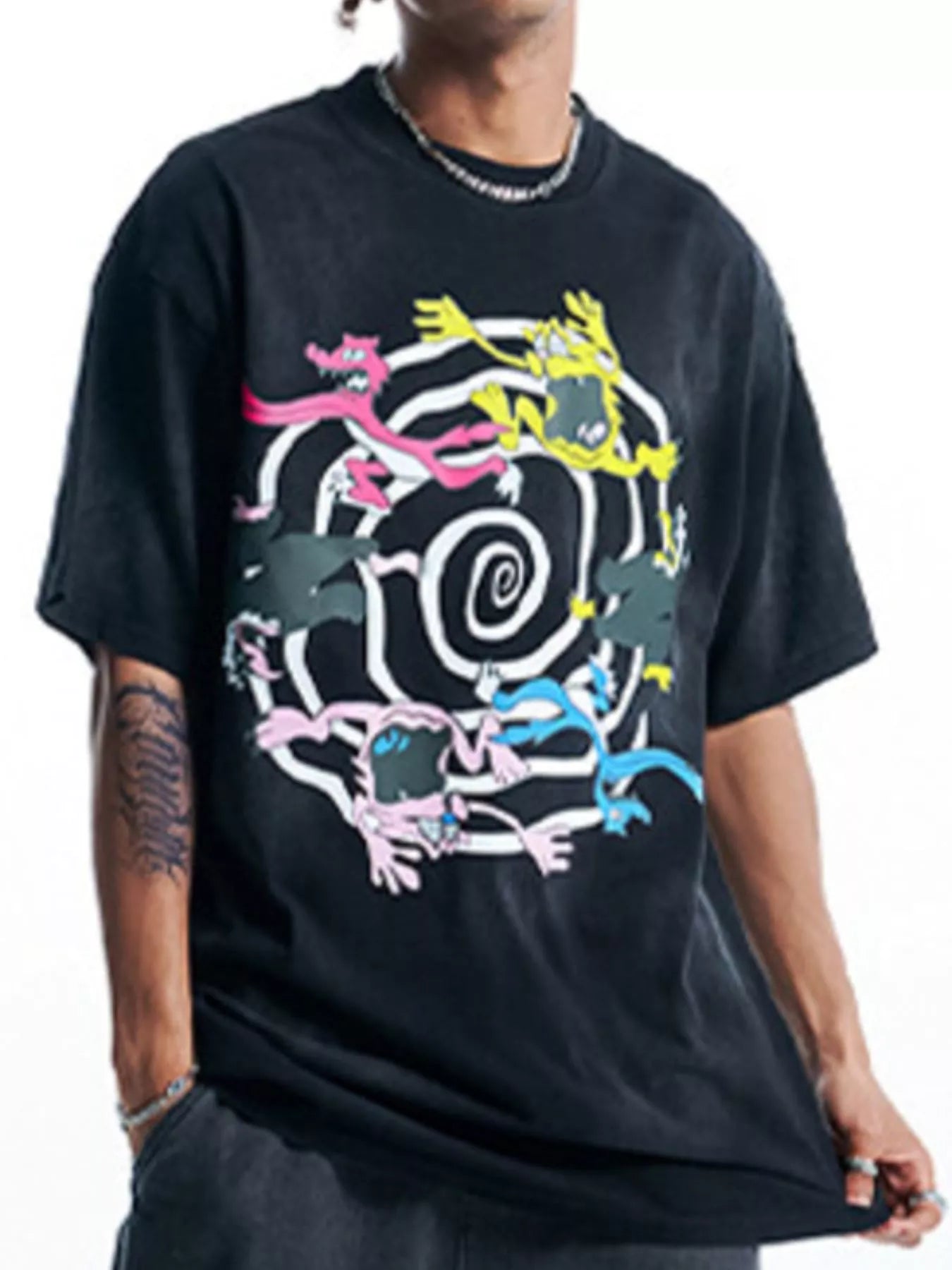 men's men's graphic round neck half sleeve t-shirt - product detail