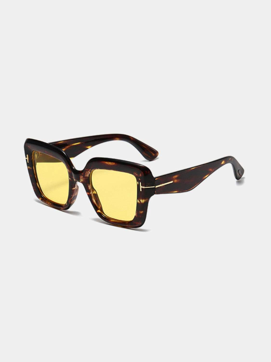 Polycarbonate Frame Square Sunglasses Yellow One Size