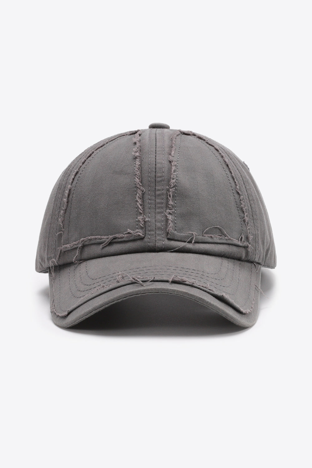 Distressed Adjustable Baseball Cap Mid Gray One Size