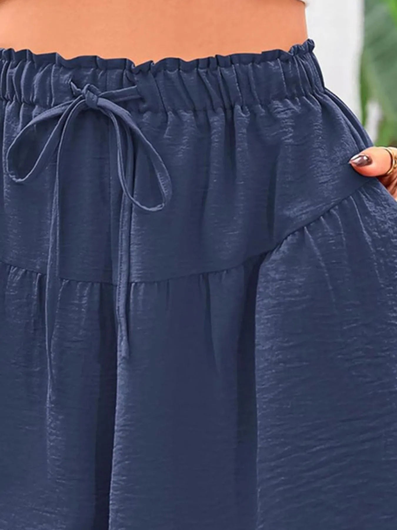 Full Size Casual Drawstring High Waist Relaxed Shorts Plus Size