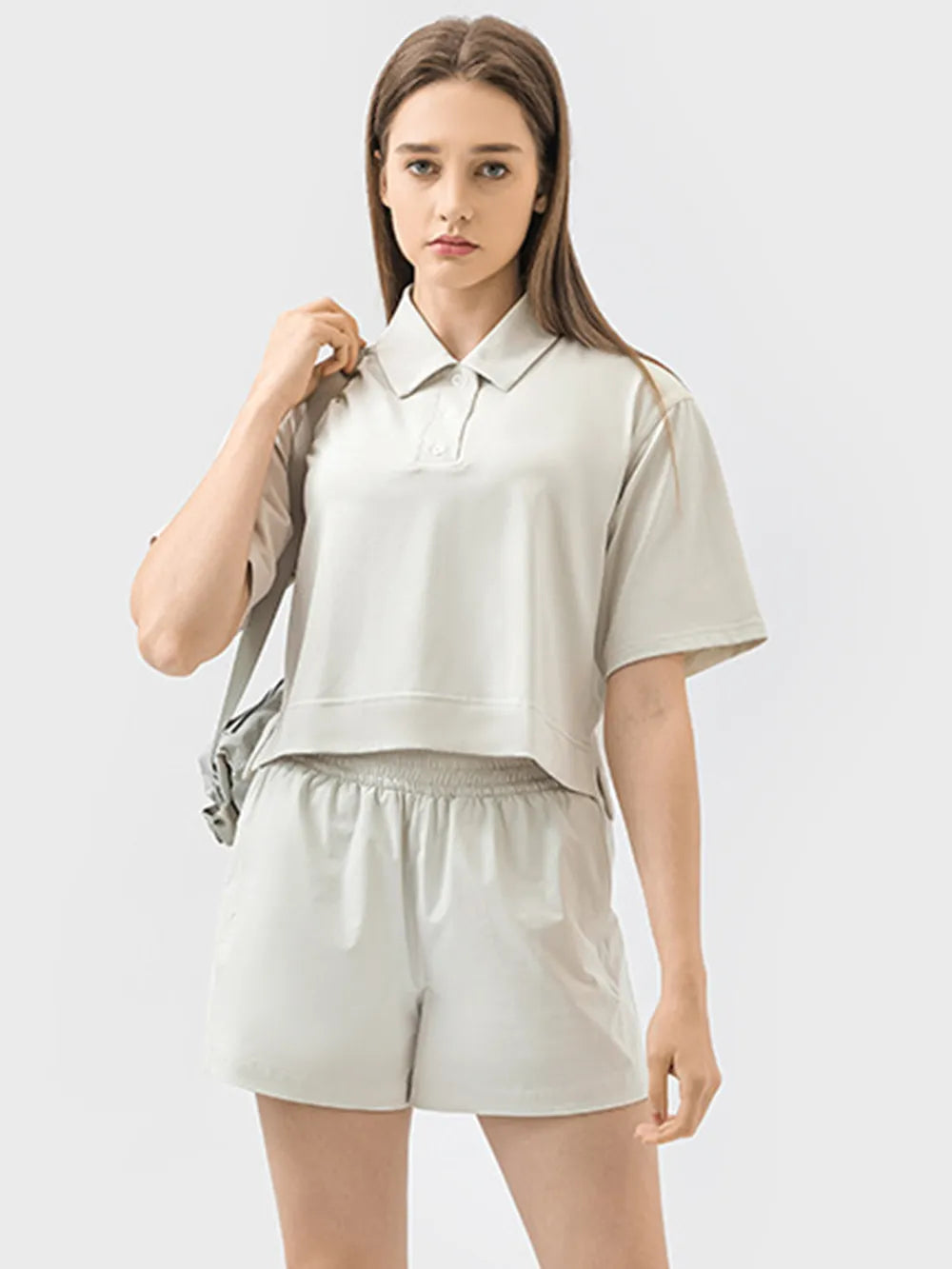 women's millennia half button short sleeve active t-shirt - extra view