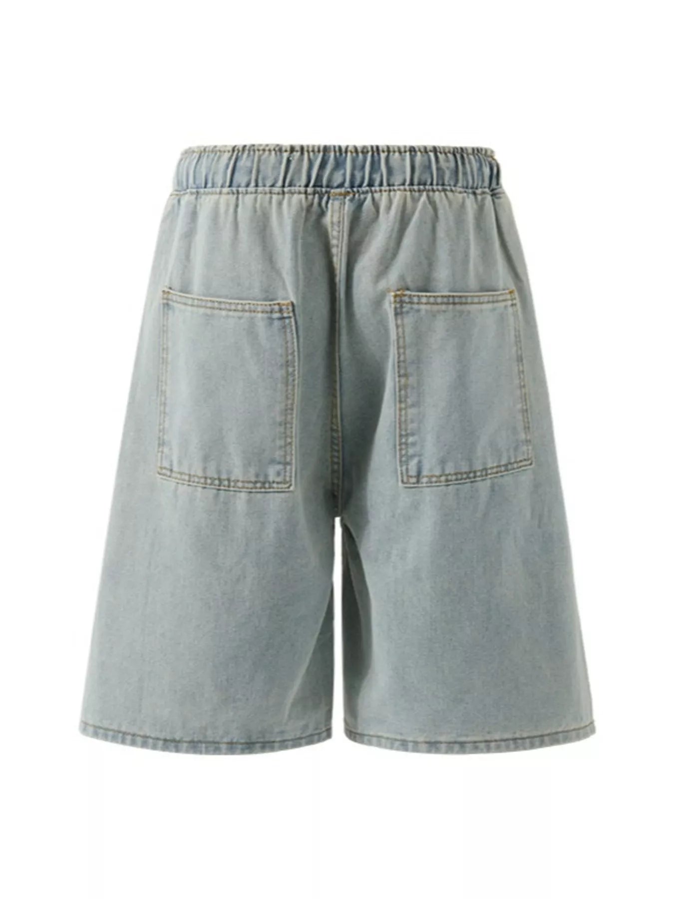 men's men's plus size loose fit wash denim shorts - product detail