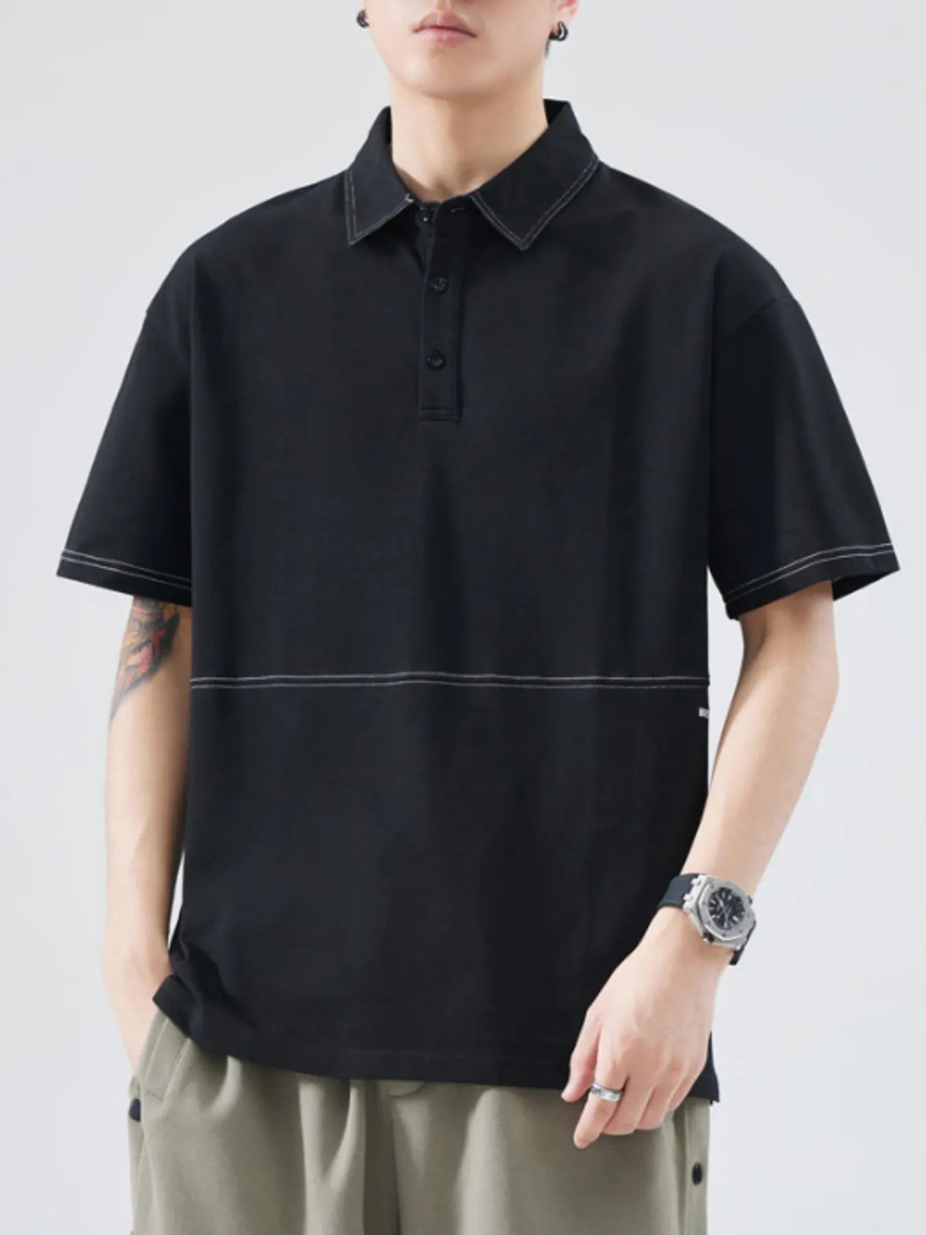 men's men's plus size casual half sleeve polo shirt - main product image