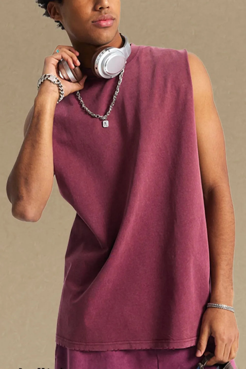 men's round neck tank men’s long-sleeve shirt
