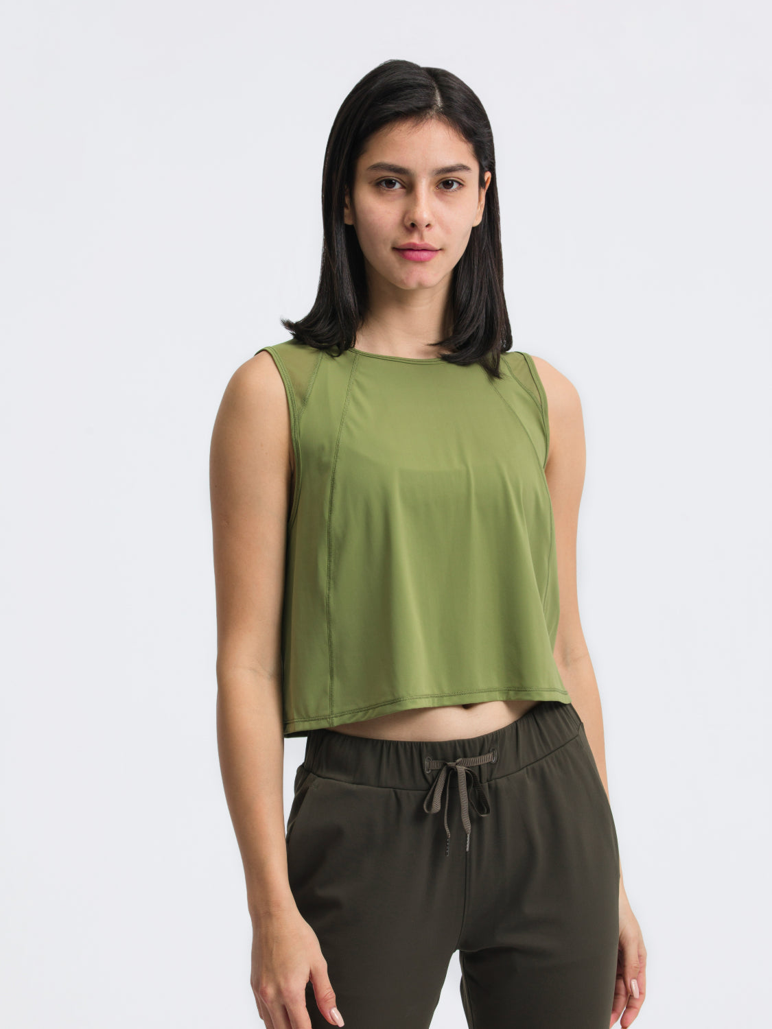 Millennia Round Neck Cropped Active Tank