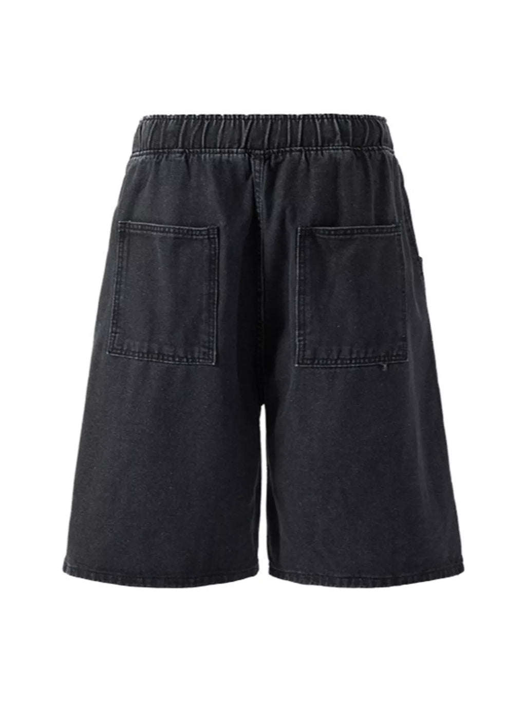 men's men's plus size loose fit wash denim shorts - side view