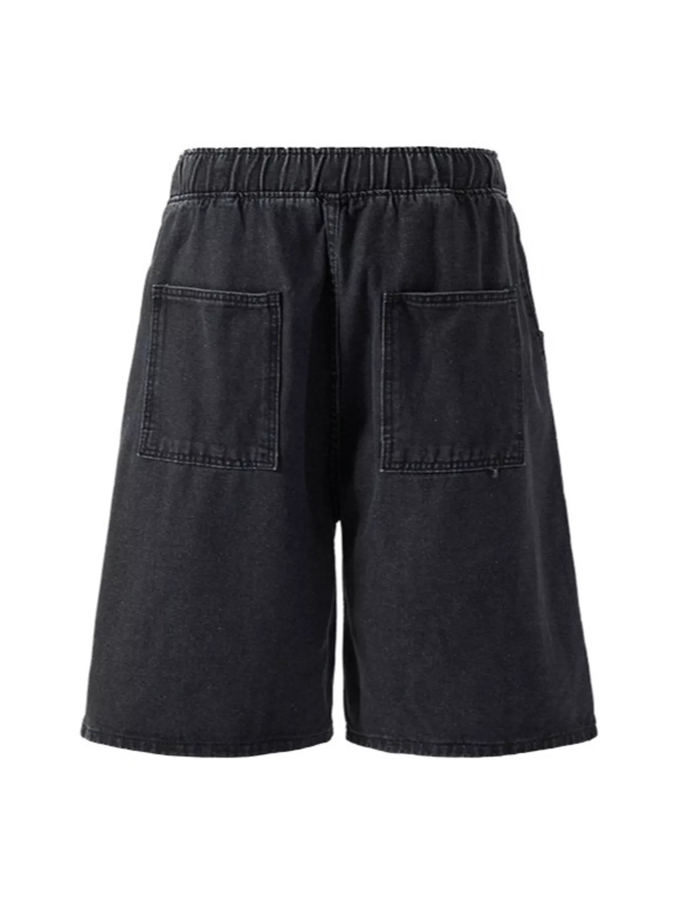 men's men's plus size loose fit wash denim shorts - side view