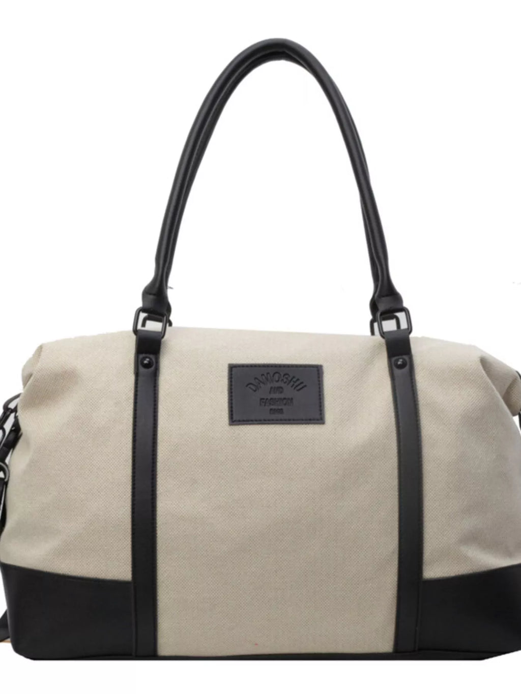 women's canvas leather trim travel  bag - additional image