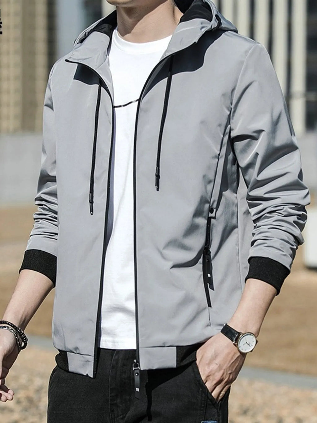 men’s relaxed fit puffer jacket with fleece interior