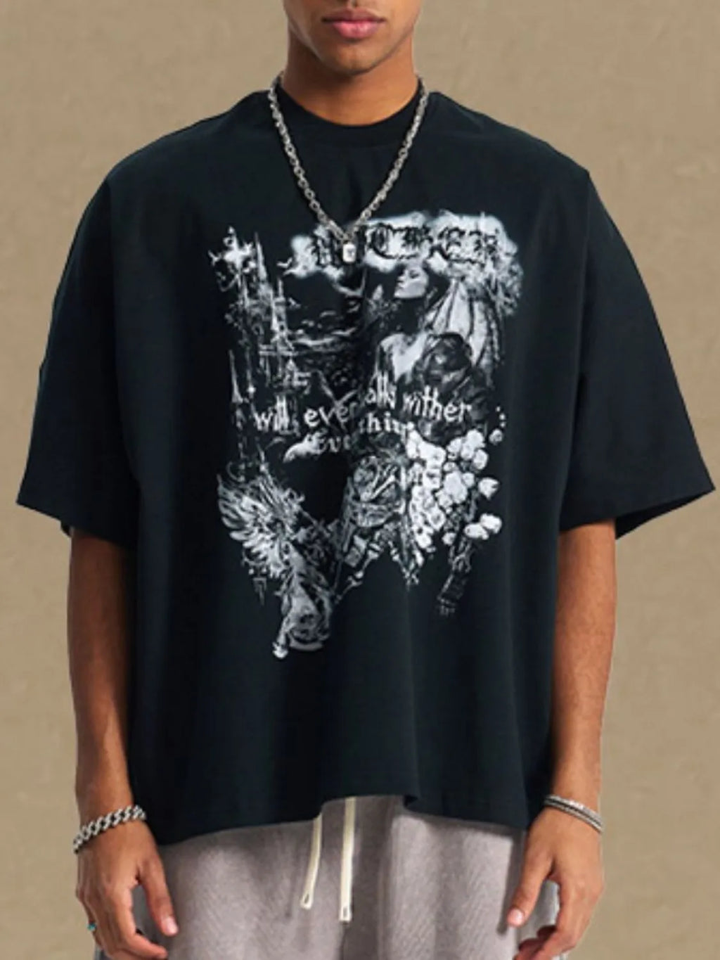 men's round neck half sleeve graphic t-shirt men’s casual tee