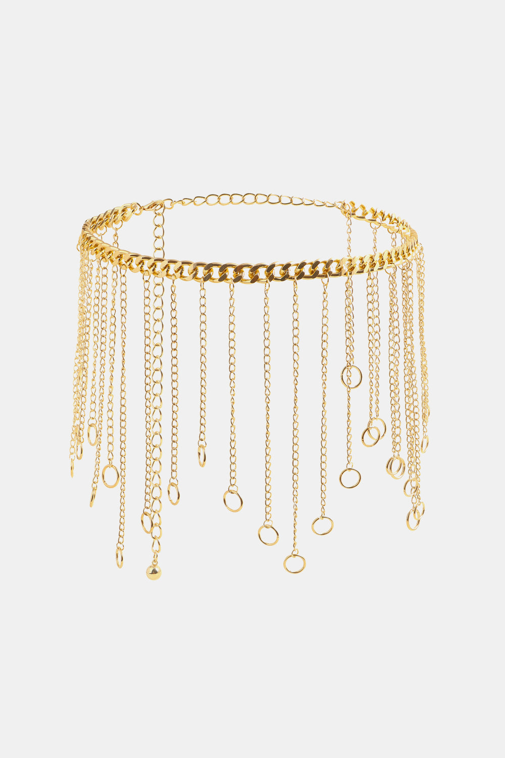 Fringe Chain Alloy Belt Gold One Size