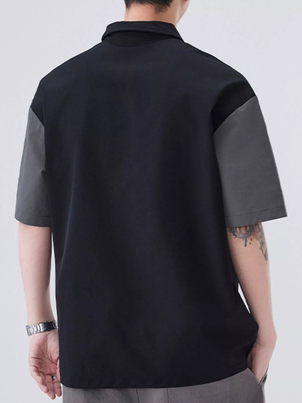 men's men's plus size button detail short sleeve casual polo - extra view
