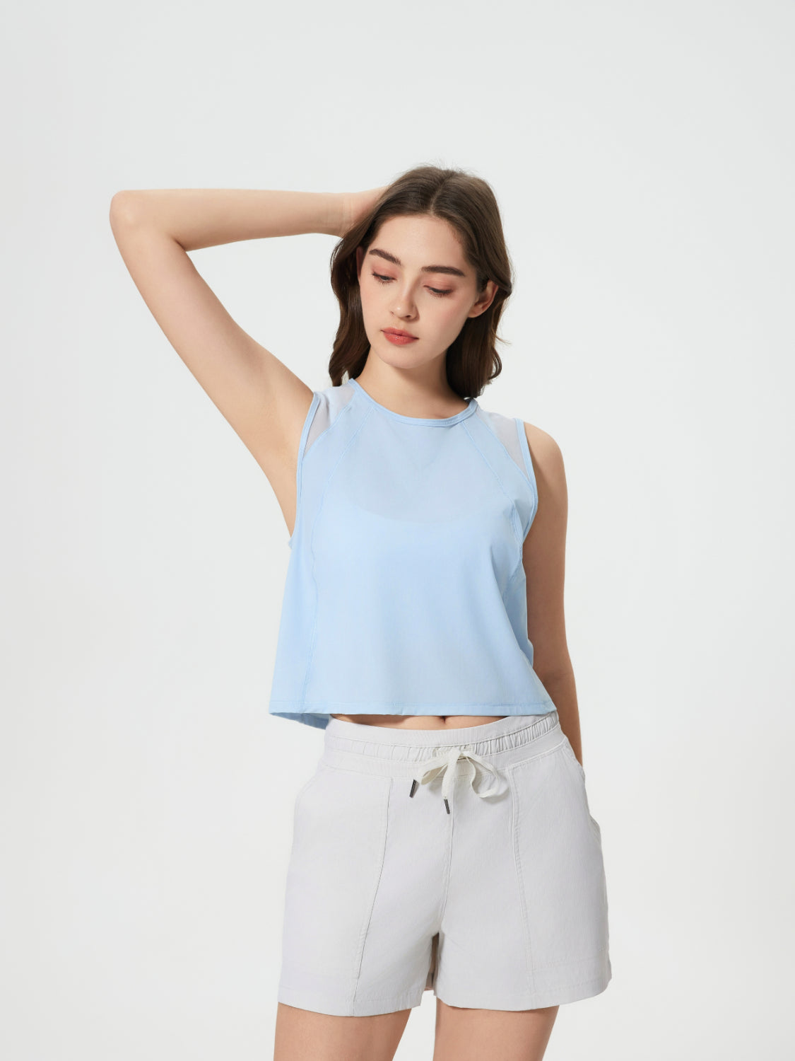 Millennia Round Neck Cropped Active Tank