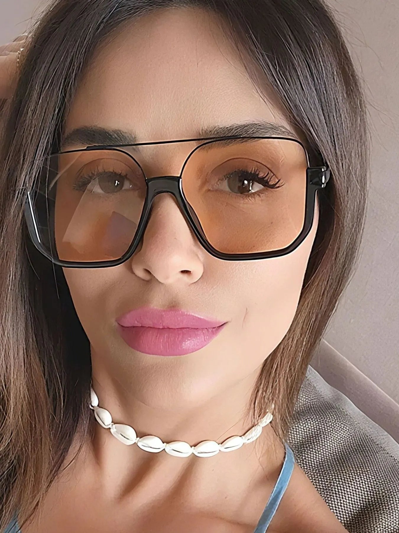 oversized square frame fashion sunglasses — apparel view