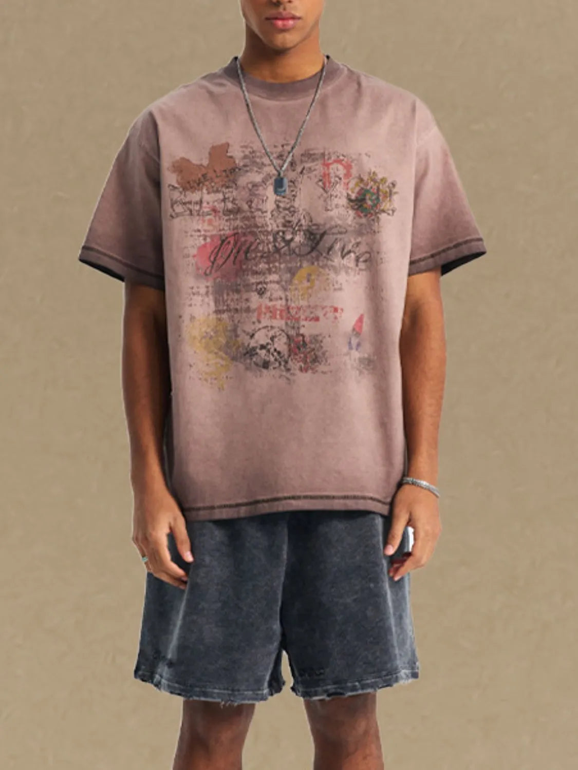 Men's Graphic Round Neck Half Sleeve T-Shirt