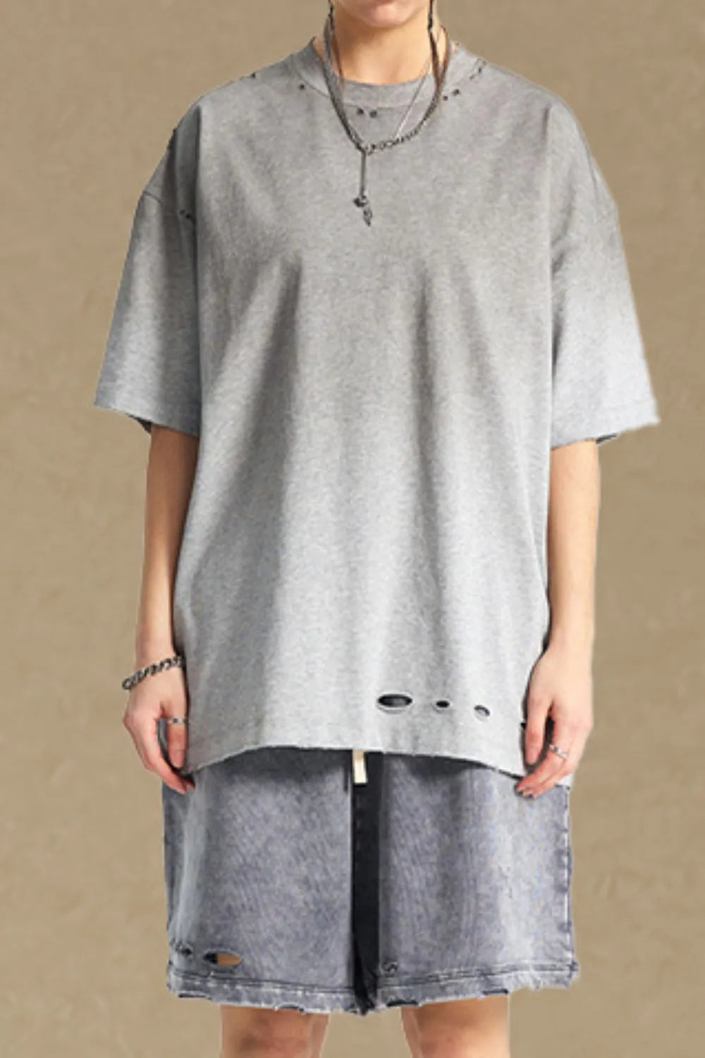 Men's Round Neck Half Sleeve T-Shirt Gray