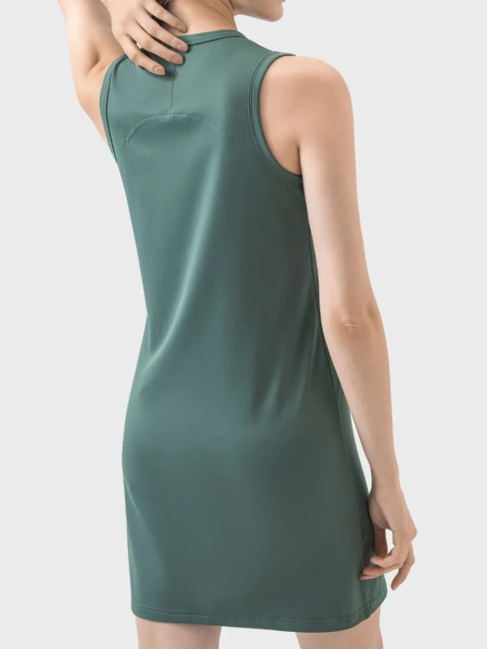 women's millennia round neck sleeveless active dress - styling option