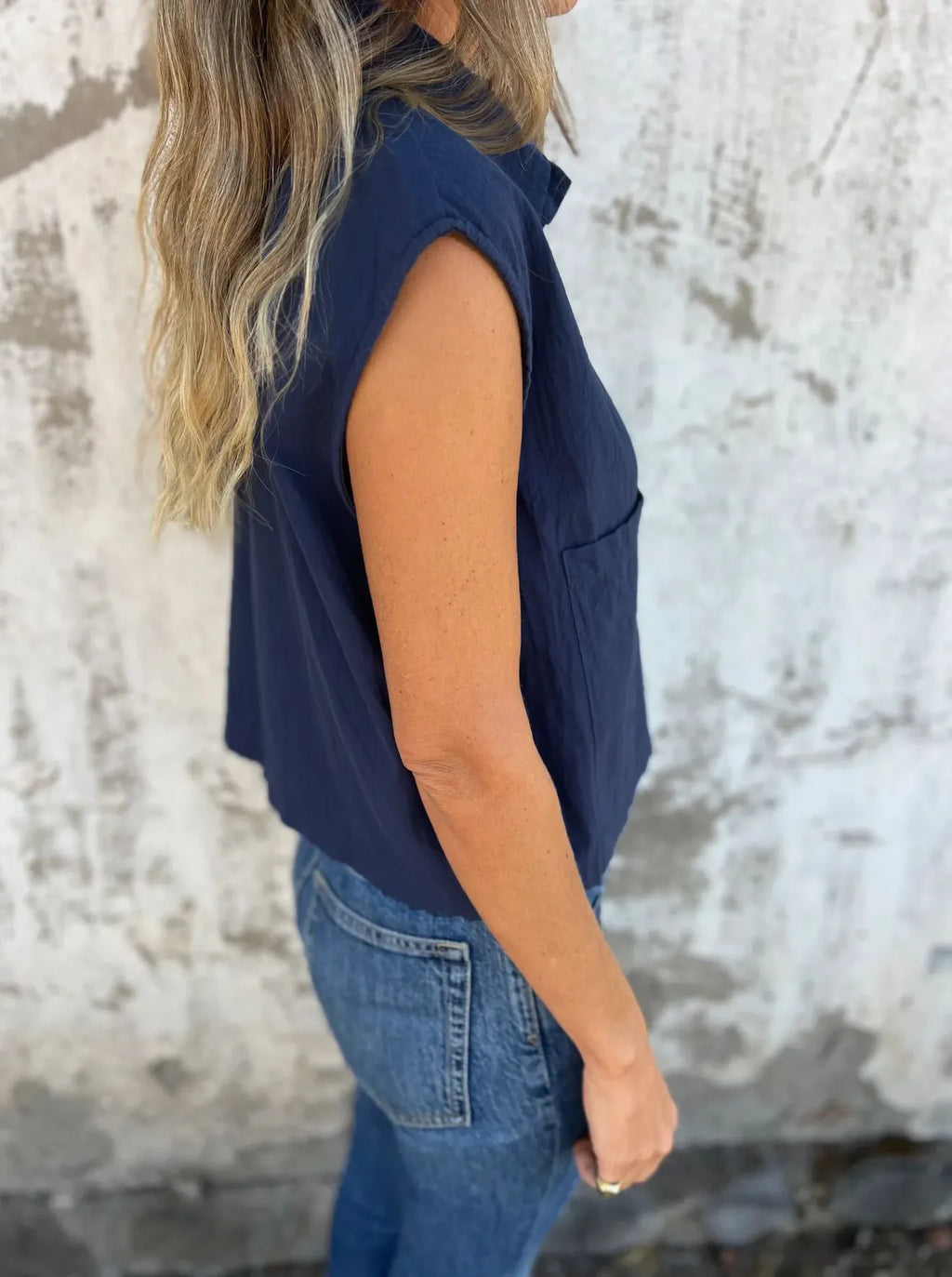 Full Size Button Down Cap Sleeve Linen Shirt Plus Size