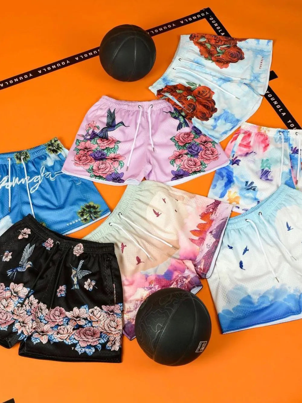 men’s shorts — men's plus size drawstring printed shorts