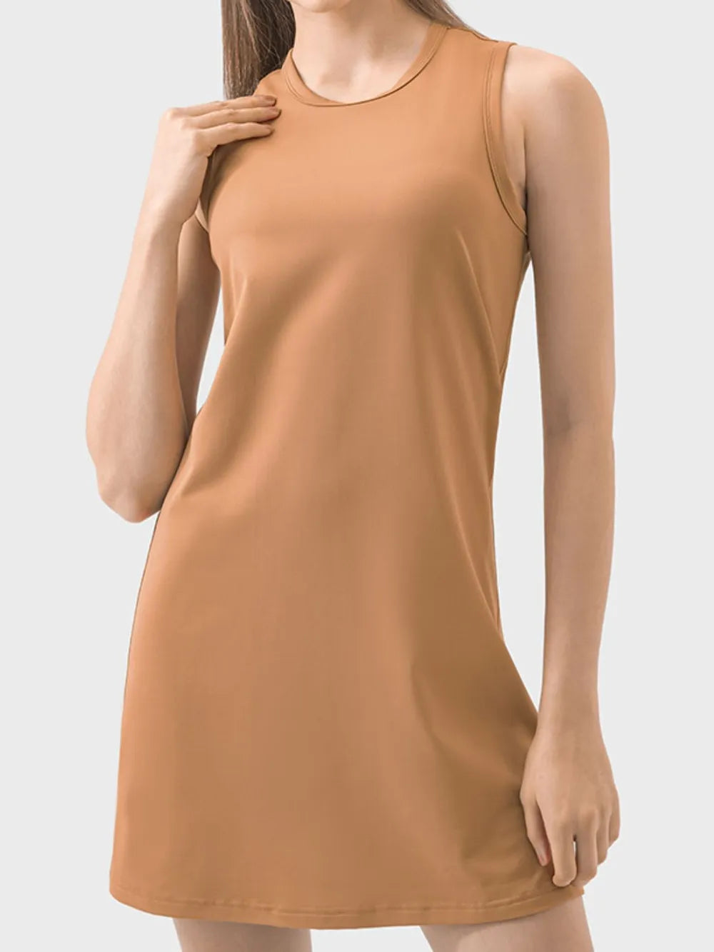 women's millennia round neck sleeveless active dress - product showcase