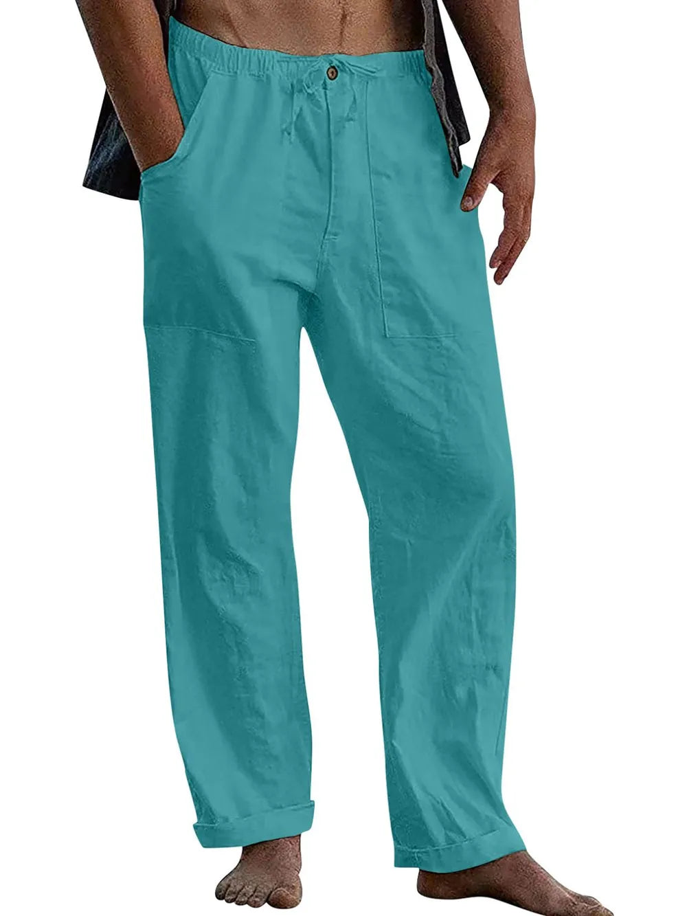 Men's Full Size Loose Fit Pants Plus Size Turquoise