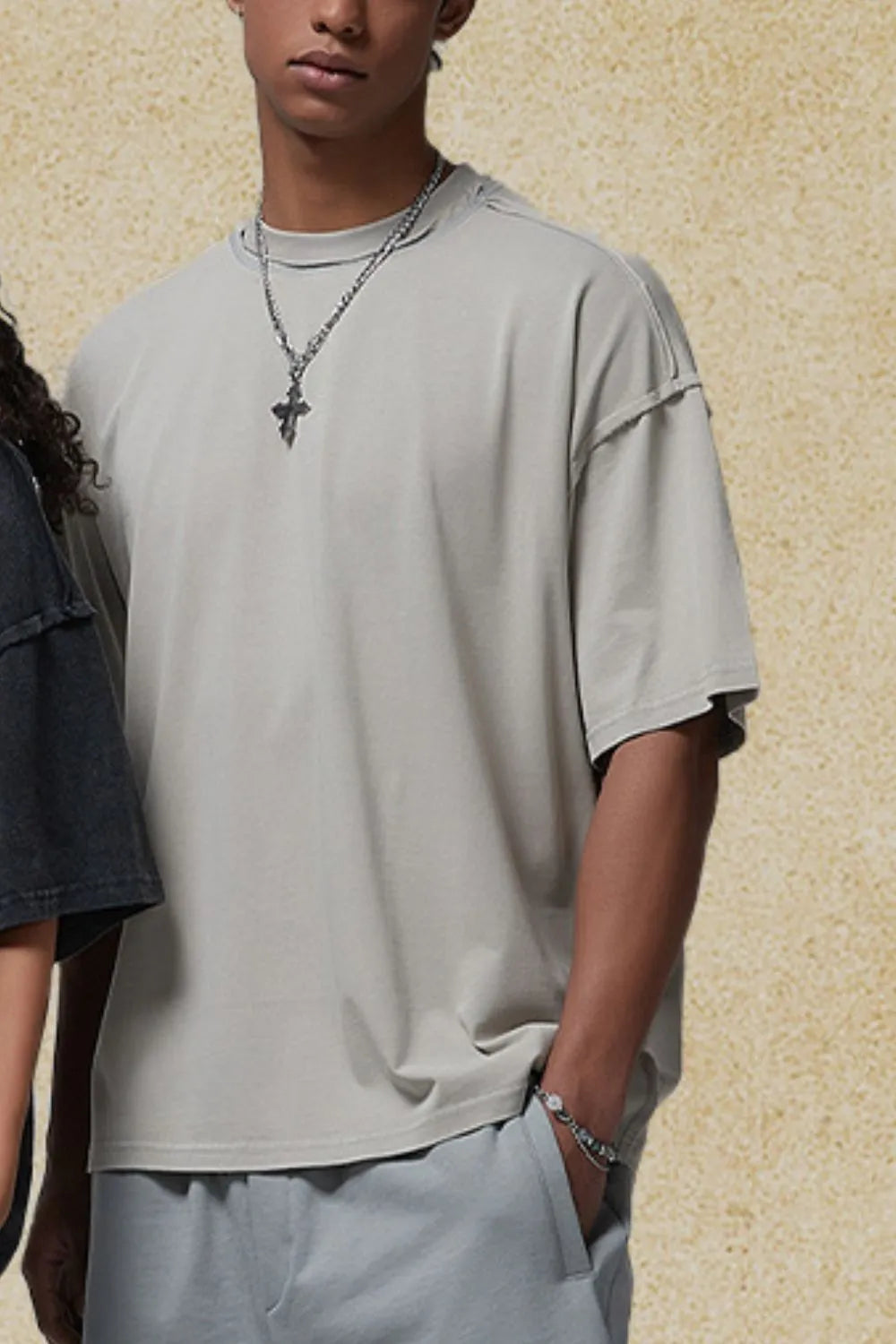 Men's Round Neck Half Sleeve T-Shirt Gray