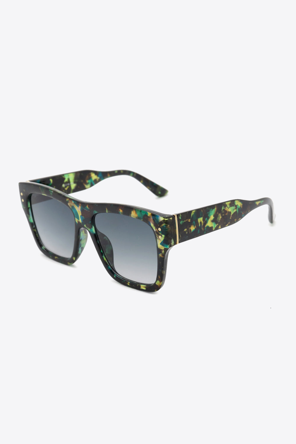apparel — uv400 patterned polycarbonate square sunglasses