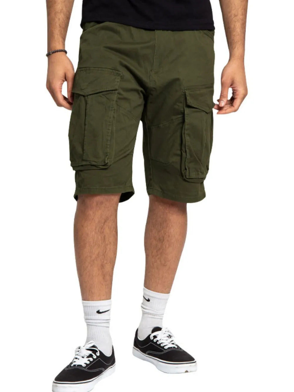 Men's Full Size Cargo Bermuda Shorts Plus Size Army Green