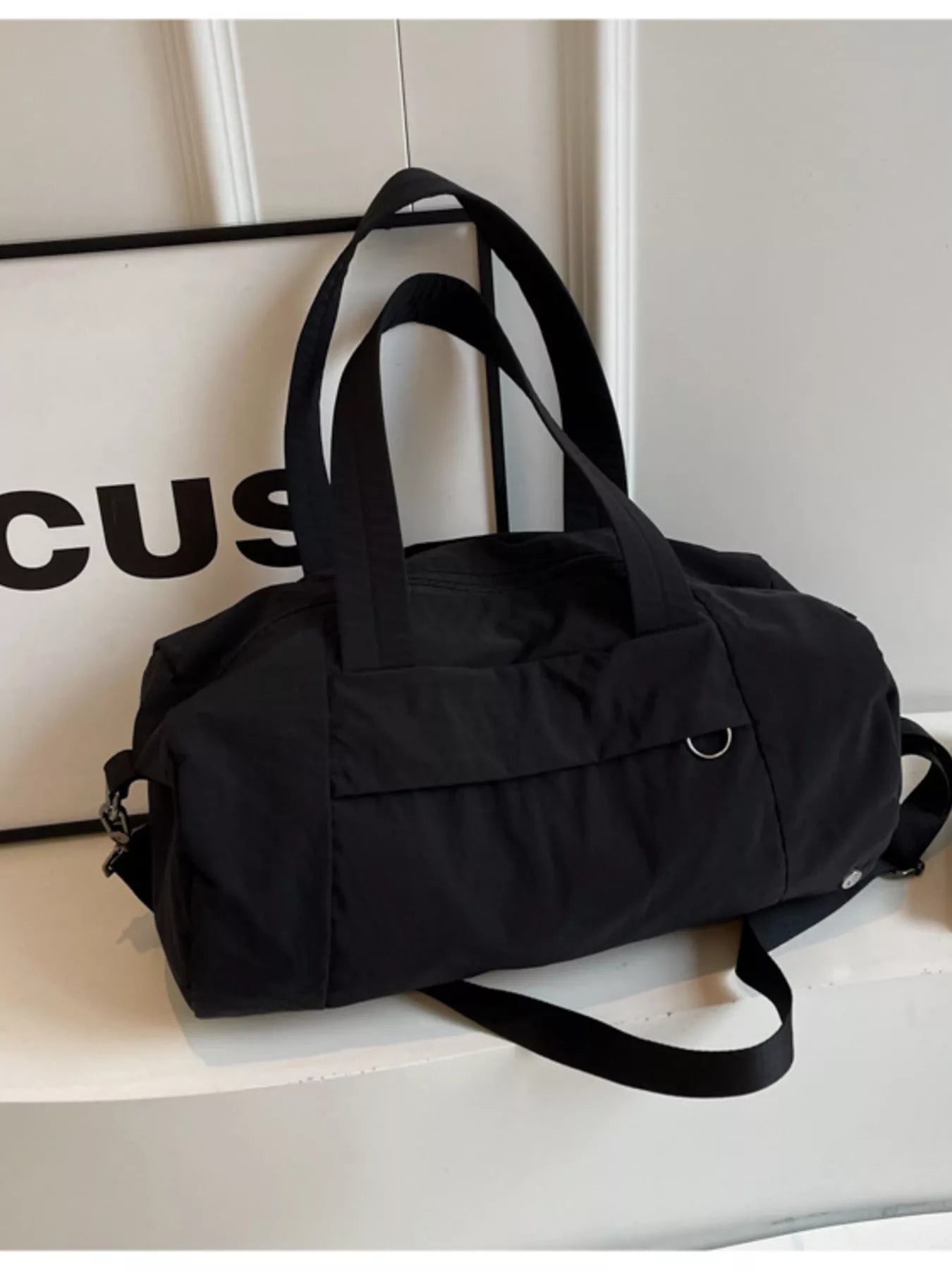 solid color lightweight travel duffel bag - additional image