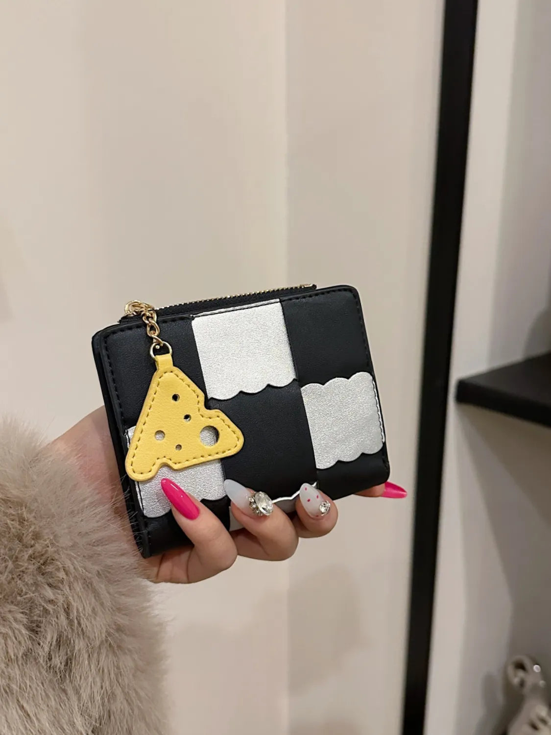 PU Leather Color Block Wallet