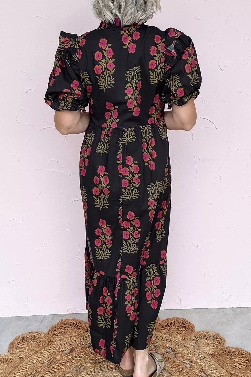 women's floral print tiered maxi dress - second view