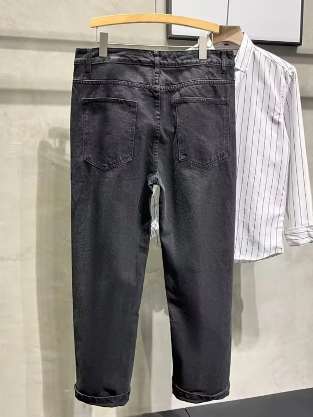 men's men's plus size distressed slim fit jeans - side view