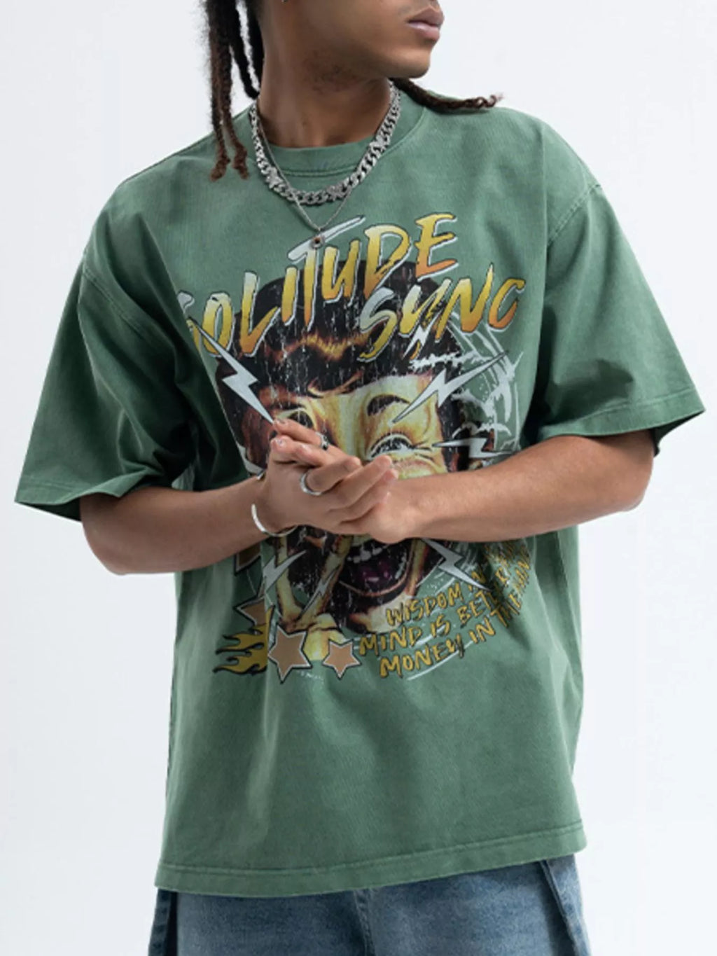 men's men's graphic round neck relaxed fit t-shirt - alternate angle