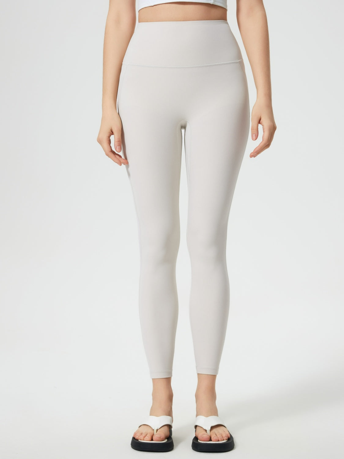 Millennia Wide Waistband Active Leggings White