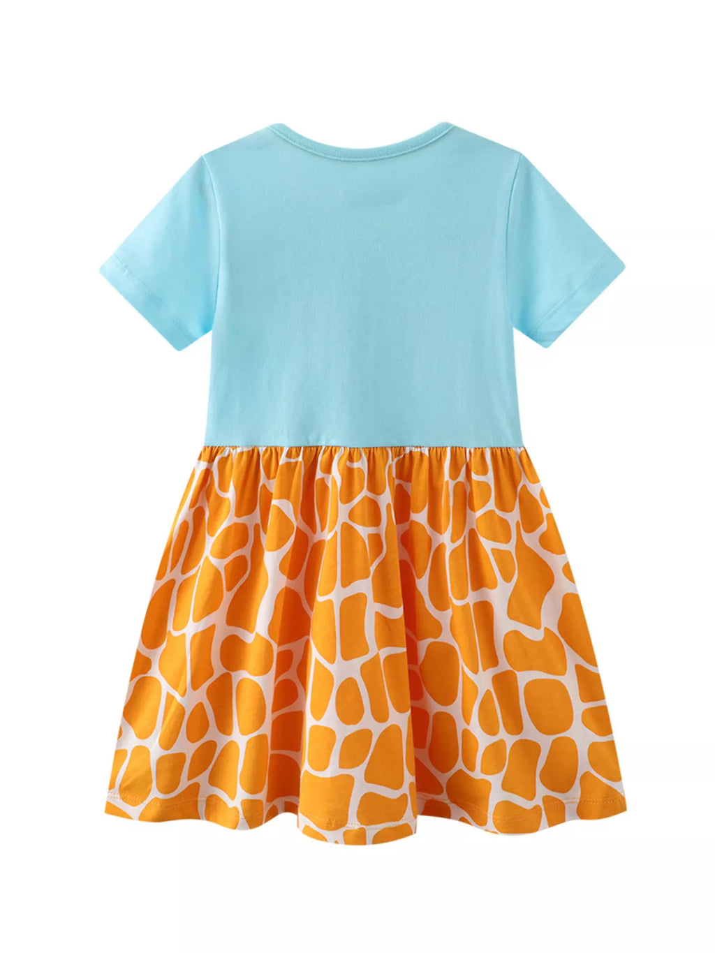 women's children's giraffe print casual dress - detail shot