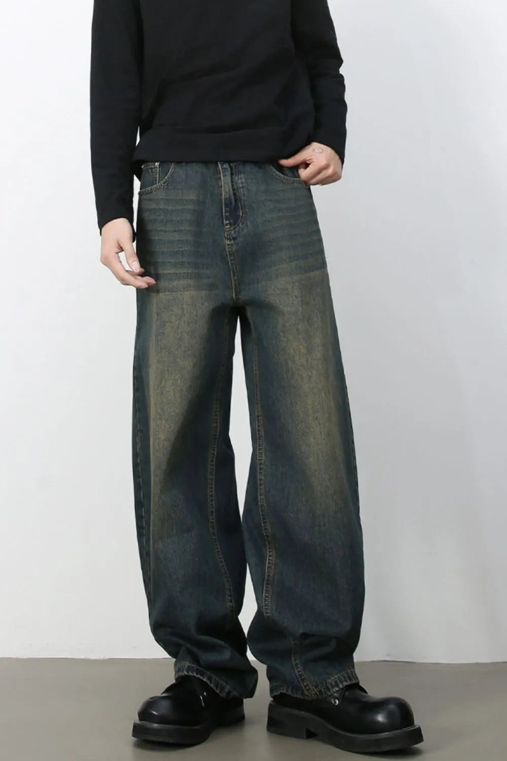 Men's Wide Leg Jeans Deep Teal