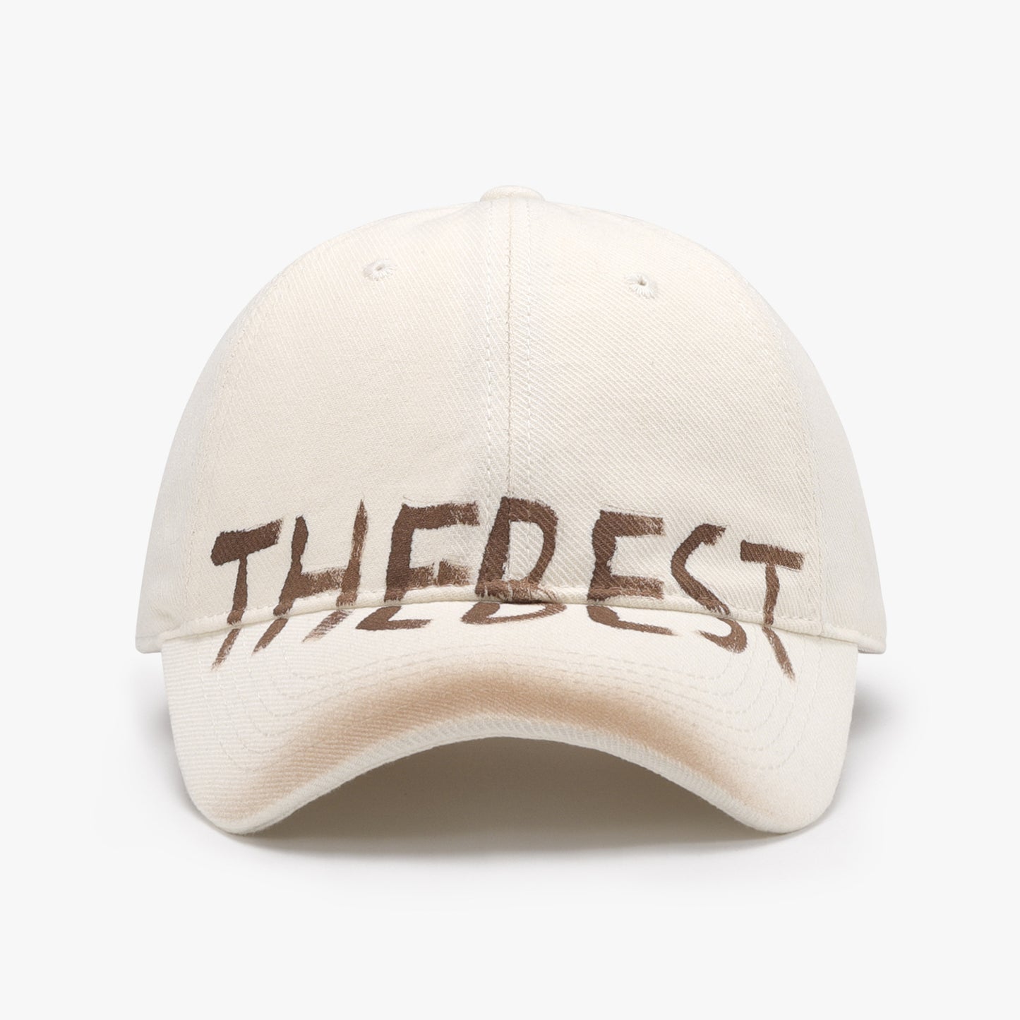 Letter Adjustable Baseball Cap Beige One Size