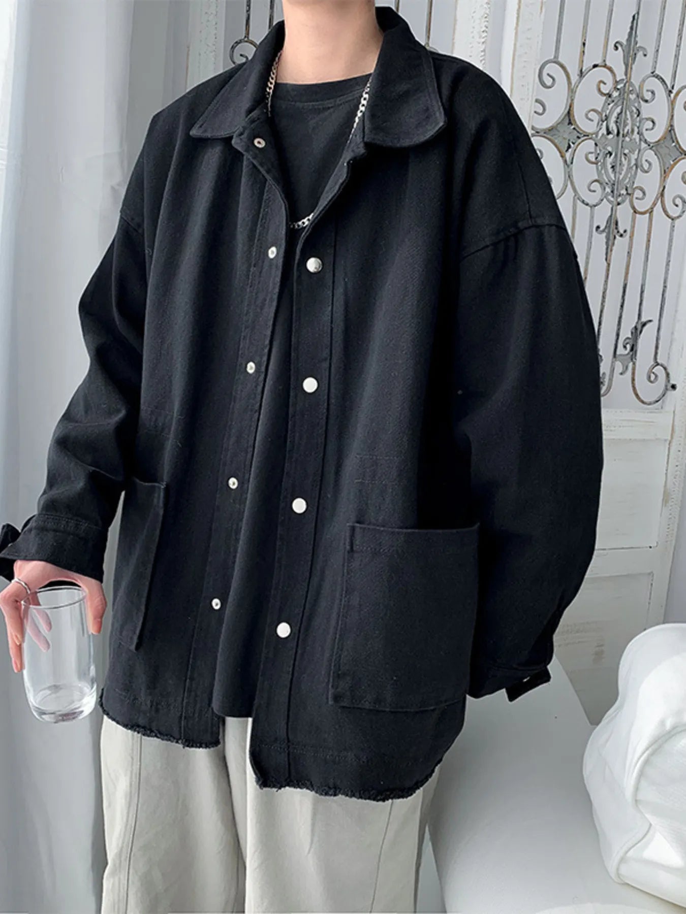 men’s sleek lined coat with fleece interior