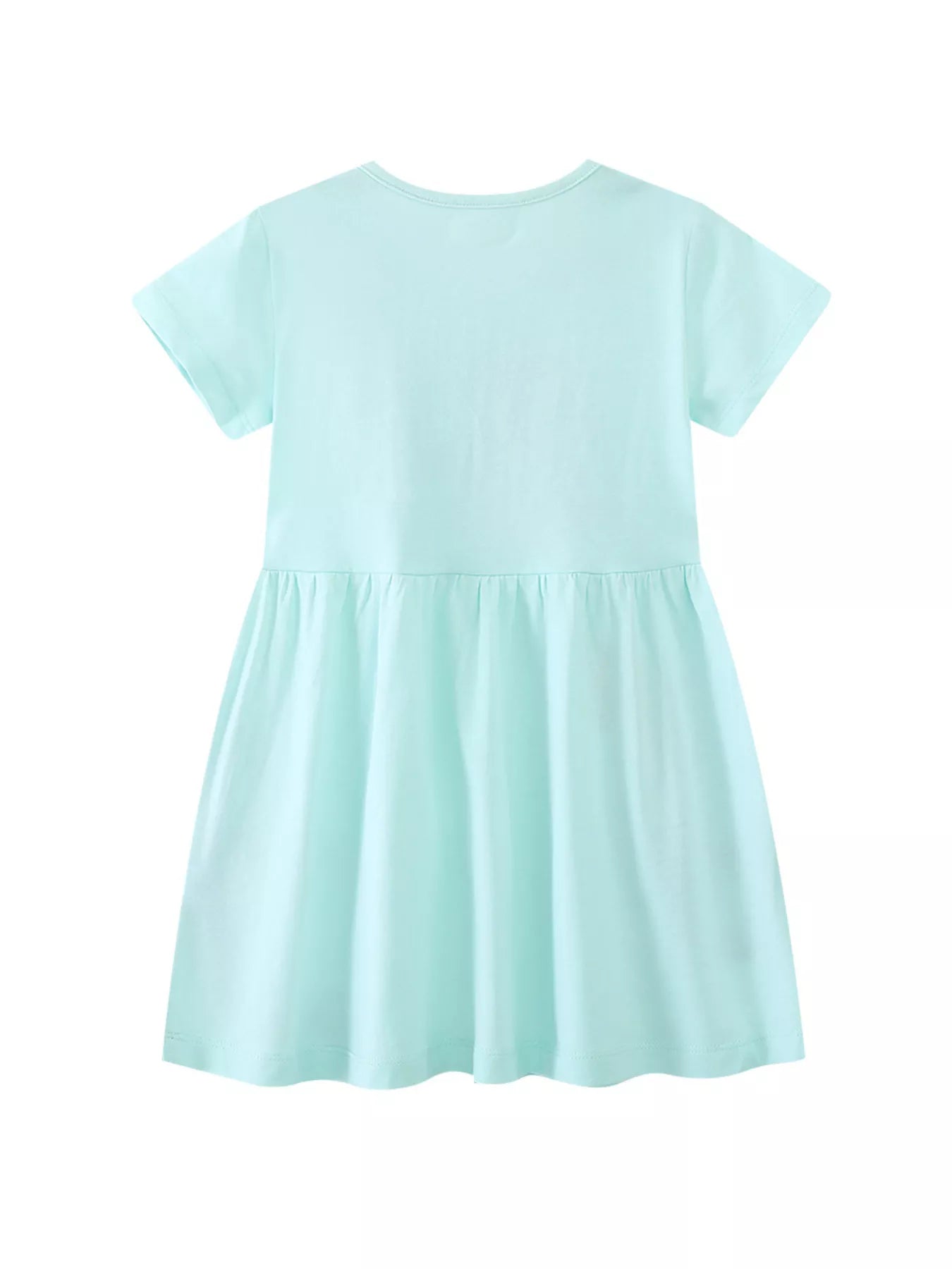 women's children's mermaid embroidered short sleeve dress - detail shot