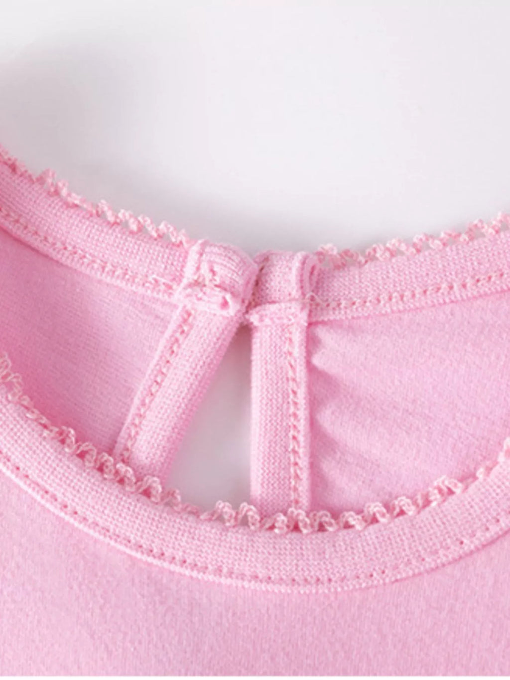 women's children's bunny applique ruffle sleeve dress - close-up detail