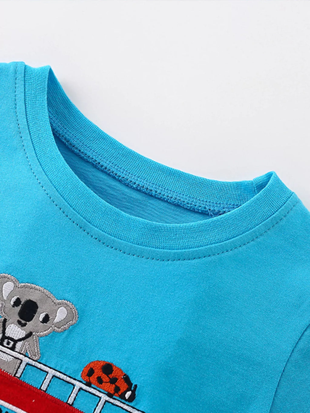 women's children's cartoon bus embroidery short sleeve t-shirt - second view